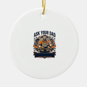 Vatertag Reparatur Papa T-Shirt Frag Deinen Papa E Keramik Ornament