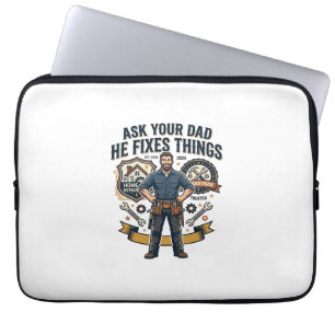 Vatertag Reparatur Papa T-Shirt Frag Deinen Papa E Laptopschutzhülle