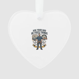 Vatertag Reparatur Papa T-Shirt Frag Deinen Papa E Ornament