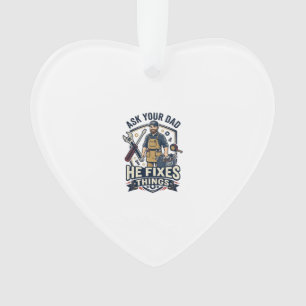 Vatertag Reparatur Papa T-Shirt Frag Deinen Papa E Ornament