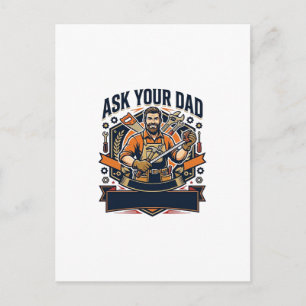 Vatertag Reparatur Papa T-Shirt Frag Deinen Papa E Postkarte