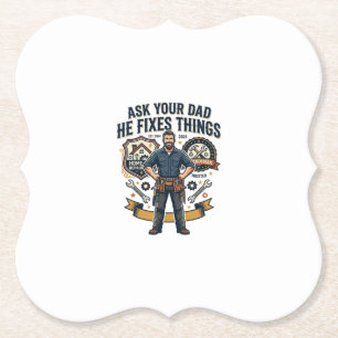 Vatertag Reparatur Papa T-Shirt Frag Deinen Papa E Untersetzer