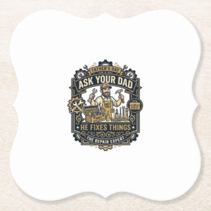 Vatertag Reparatur Papa T-Shirt Frag Deinen Papa E Untersetzer