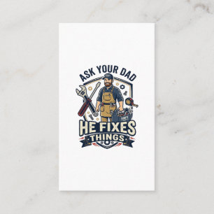 Vatertag Reparatur Papa T-Shirt Frag Deinen Papa E Visitenkarte