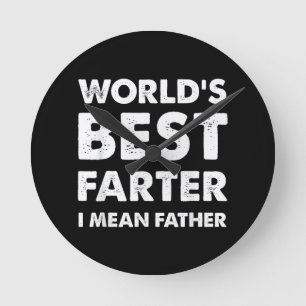 Vatertag Retro Papa Weltbester Furzer Ich meine Runde Wanduhr