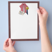 Vatertag Rotes Shirt mit Stalluntergrund Flyer (Hand)