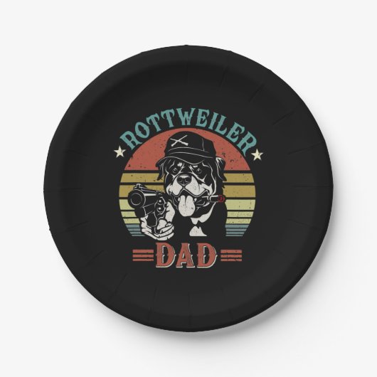 Vatertag | Rottweiler Dog Vater Pappteller (Vorderseite)