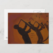 Vatertag Saxiphone Jazz Art Postkarte (Vorne/Hinten)