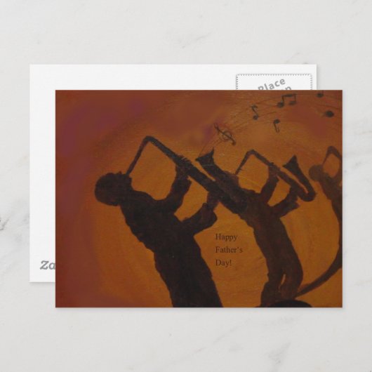 Vatertag Saxiphone Jazz Art Postkarte (Vorne/Hinten)