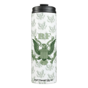 Vätertag Scramble Green Eagle Crest Monogramm Thermosbecher
