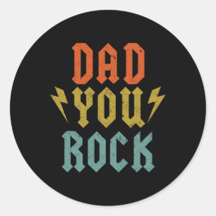 Vatertag Shirt Der sonnige Vater Rock Gitarre Vint Runder Aufkleber