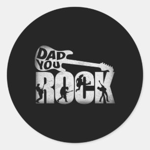 Vatertag Shirt Der sonnige Vater Rock Gitarre Vint Runder Aufkleber