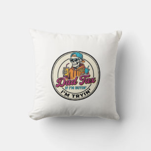Vatertag Skelett Fast Food Humor T-Shirt Design_1 Kissen
