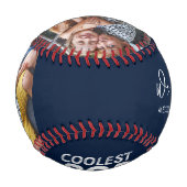 Vatertag Skript Coolster Pop je Fotos benutzerdefi Baseball (Rückseite)