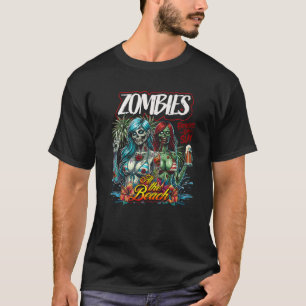 Vatertag Slay Zombie Beach 2 Girls Horror Vater T-Shirt