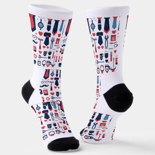 Vatertag Socken Muster - Stilvolle Icons & Tools (Gewinkelt)