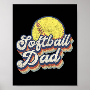Vatertag Softball Vater Geschenk von Tochter Sohn Poster