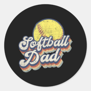 Vatertag Softball Vater Geschenk von Tochter Sohn Runder Aufkleber
