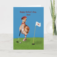 Vatertag, Sohn, Humorischer Vogel Golf spielen