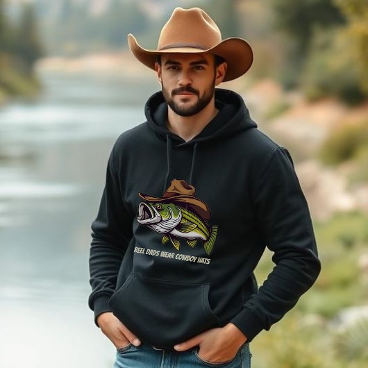 Vätertag Sonnenfisch mit Cowboy-Hut Hoodie