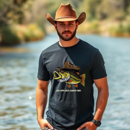 Vätertag Sonnenfisch mit Cowboy-Hut T-Shirt