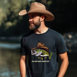 Vätertag Sonnenfisch mit Cowboy-Hut T-Shirt