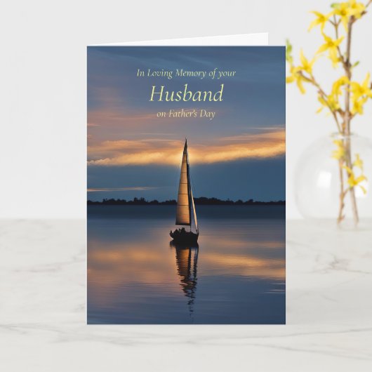 Vatertag Spätes Ehemannserdenken mit Sailboat Karte (Gelbe Blume)