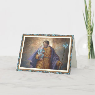 Vatertag St. Joseph Baby Jesus Kreuz Lilie Karte