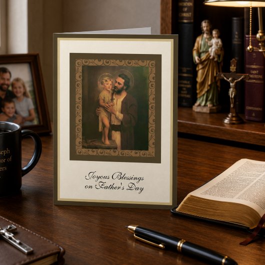 Vatertag St. Joseph mit Kind Jesus Karte