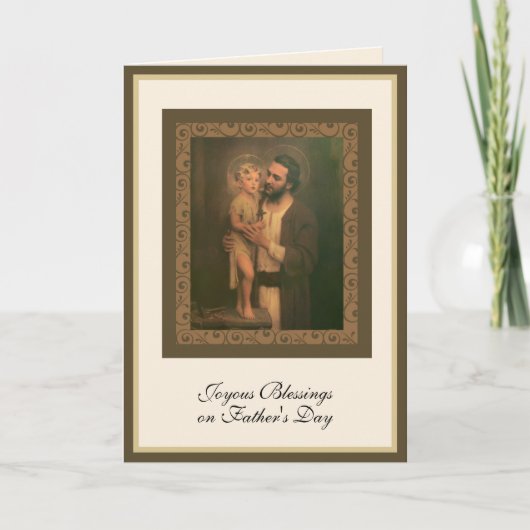 Vatertag St. Joseph mit Kind Jesus Karte (Vorderseite)