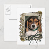 Vatertag - Steinpfähle - Beagle Welpe Postkarte (Vorne/Hinten)