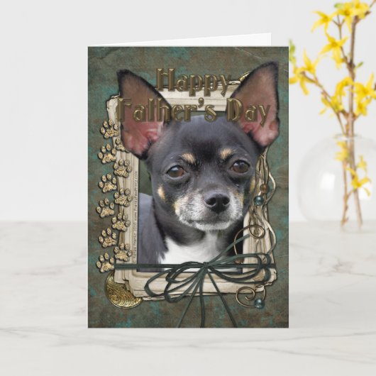 Vatertag - Steinpfähle - Chihuahua - Isabella Karte (Gelbe Blume)