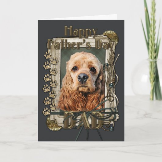 Vatertag - Steinpfähle - Cocker Spaniel Karte (Vorderseite)