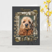 Vatertag - Steinpfähle - Cocker Spaniel Karte (Gelbe Blume)