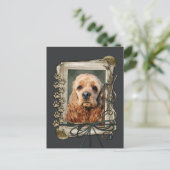 Vatertag - Steinpfähle - Cocker Spaniel Postkarte (Stehend Vorderseite)