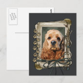 Vatertag - Steinpfähle - Cocker Spaniel Postkarte (Vorne/Hinten)