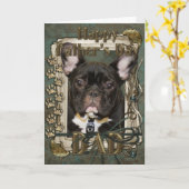 Vatertag - Steinpfähle - Französischer Bulldog - A Karte (Gelbe Blume)