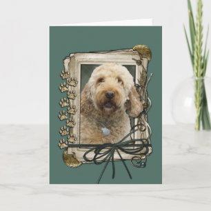 Vatertag - Steinpfähle - Golden Doodle Karte