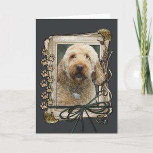 Vatertag - Steinpfähle - Golden Doodle Karte
