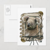 Vatertag - Steinpfähle - Koala Postkarte (Vorne/Hinten)