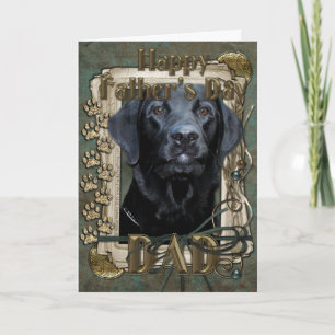 Vatertag - Steinpfähle - Labrador - Schwarz - Weiß Karte
