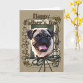 Vatertag - Steinpfähle - Mops Karte (Gelbe Blume)