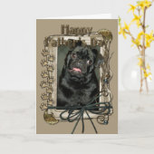 Vatertag - Steinpfähle - Mops - Ruffy Karte (Gelbe Blume)