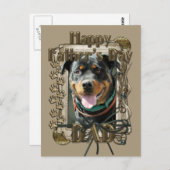Vatertag - Steinpfähle - Rottweiler Postkarte (Vorne/Hinten)