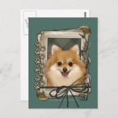 Vatertag - Steinpfähle - Spitz Postkarte (Vorne/Hinten)