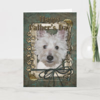Vatertag - Steinpfähle - West Highland Terrier