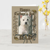 Vatertag - Steinpfähle - West Highland Terrier Karte (Gelbe Blume)