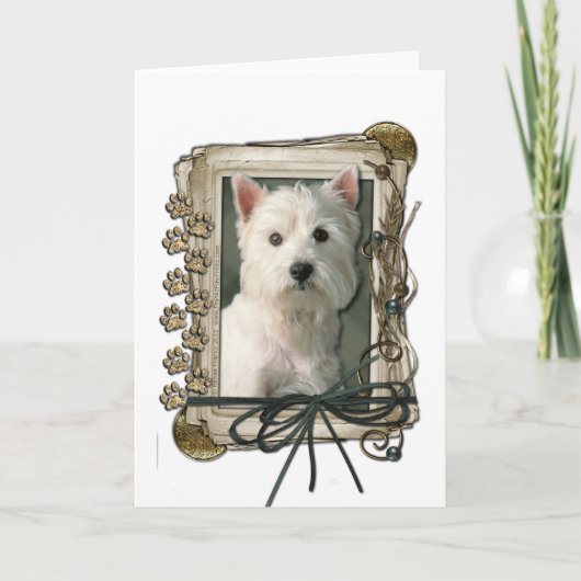 Vatertag - Steinpfähle - Westie Karte (Vorderseite)