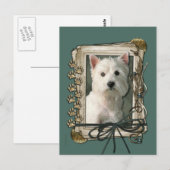 Vatertag - Steinpfähle - Westie Postkarte (Vorne/Hinten)