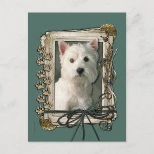 Vatertag - Steinpfähle - Westie Postkarte